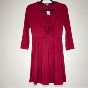 Stilletos Tie Front Mini Dress     C